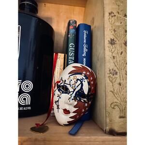 Miniature Venetian Clay Mask: Decorative Wall Hanging